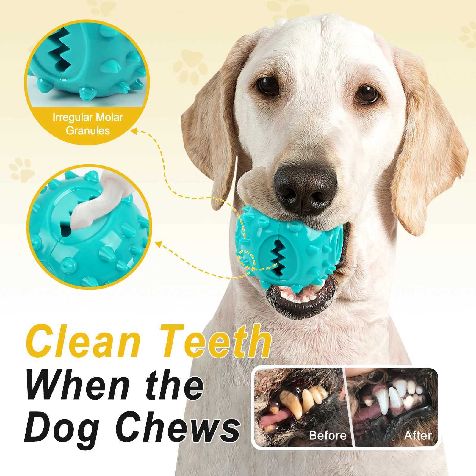 Dog Grinding Teeth Toys Chew Toys Cleaning Teeth Anti Bite Interactive Training Leaking Food Balls Toys Slow Food Pet Products X241213