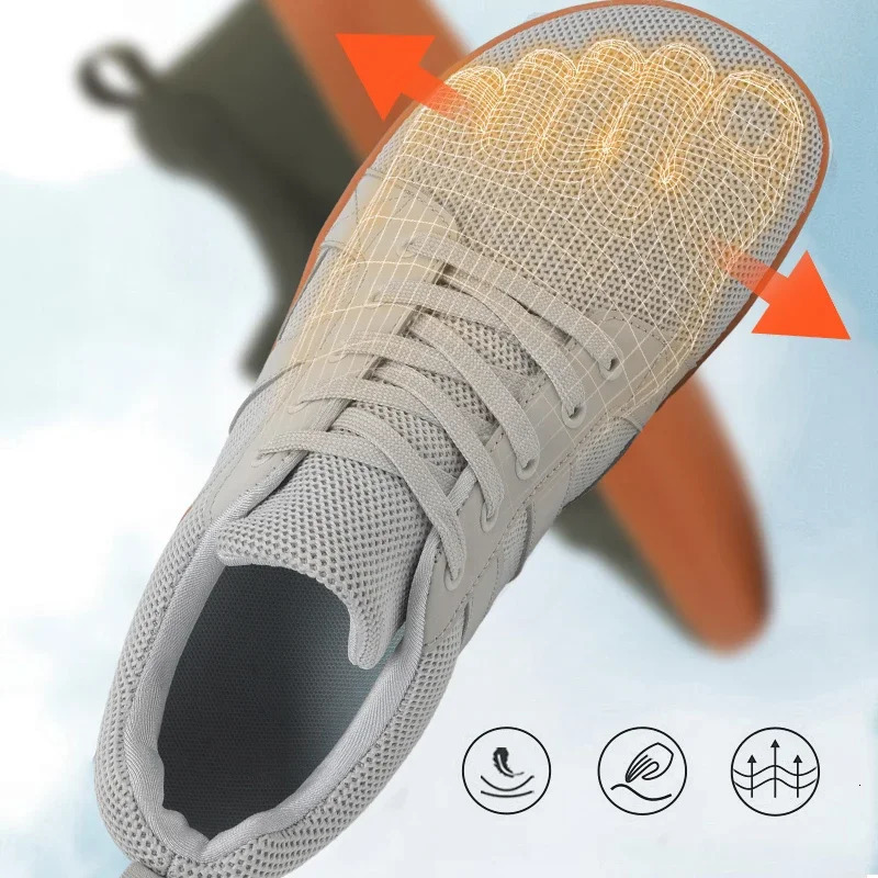 Mens Wide Barefoot Canvas Sneakers 2024 Fashion Apartment Soft Droplet Sole Wide Toe Lightweight Fashion Sneakers Large Size 48 241213