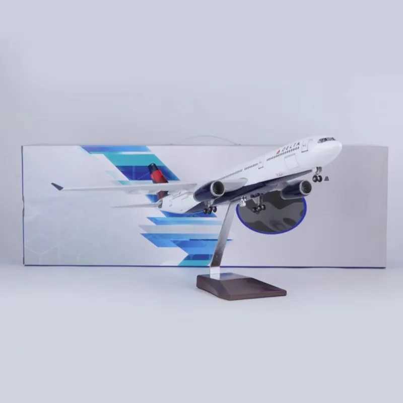 Electric/RC Aircraft 1 135 Scale Airbus A330 series model Delta Airlines aircraft model with lights and wheel resin aircraft collection display Y24121