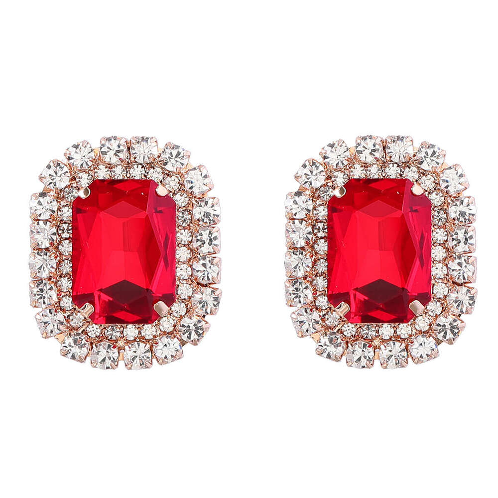 Super Flash Claw Chain Square Alloy Glass Dia Geometric for Women's Walk Show Earrings