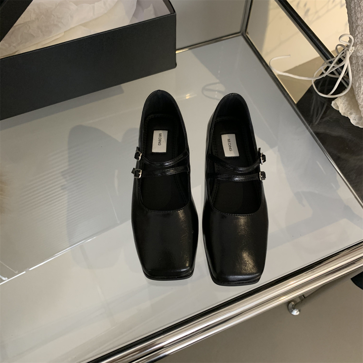 Women Cute Light Weight High Quality Waterproof Rubber Rain Shoes Lady Casual Hotel Work Loafers Black Flats