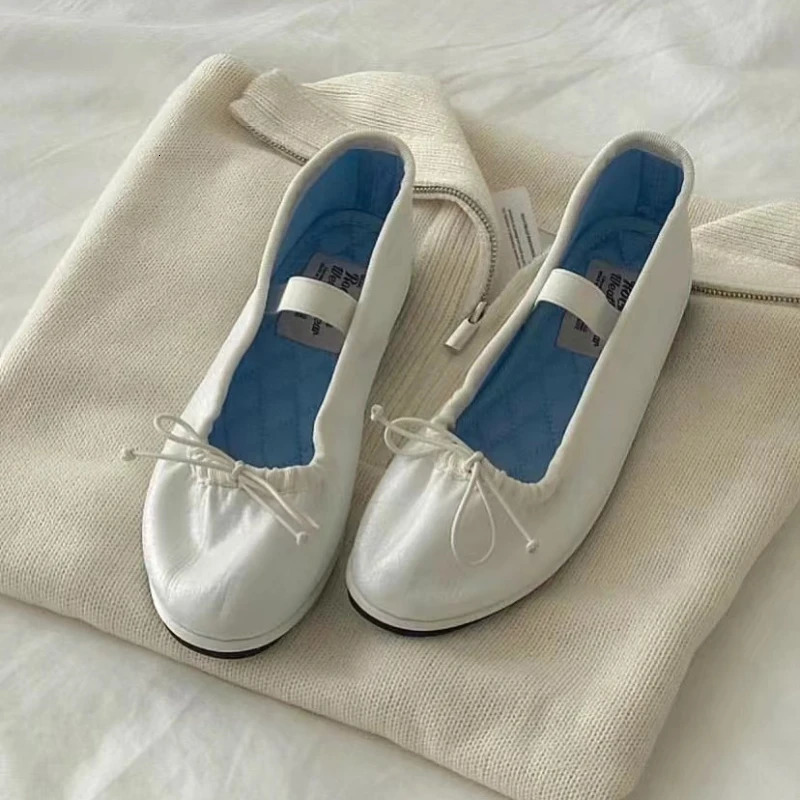 Elegant velvet ballet flat shoes for women butterfly bow soft casual streetwear for women slippers 241213