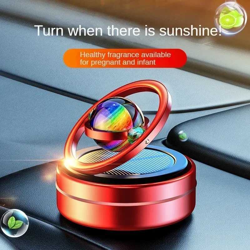 Portablecar Air eners Perfume Diffuser Double Ring Auto Rotating Solar Mini Kinetic Car Aroma Room Car Air enerXJ241213