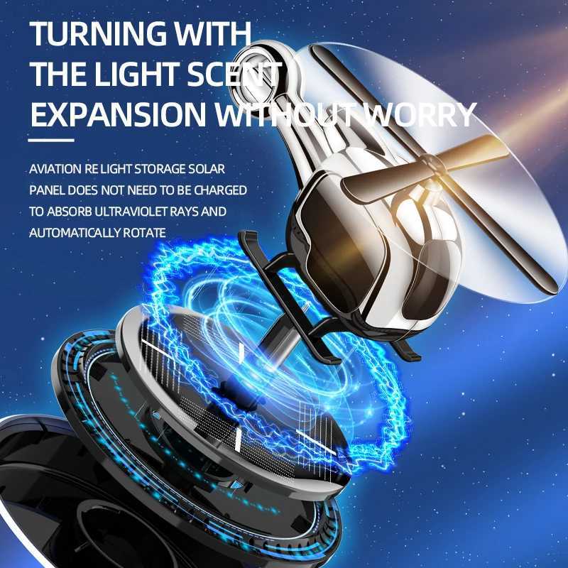 Solar Car Aroma Air ener Aircraft Perfume Diffuser Ornament Solar Automatic Rotating Heliter Fragrance 4 ColorXJ241213