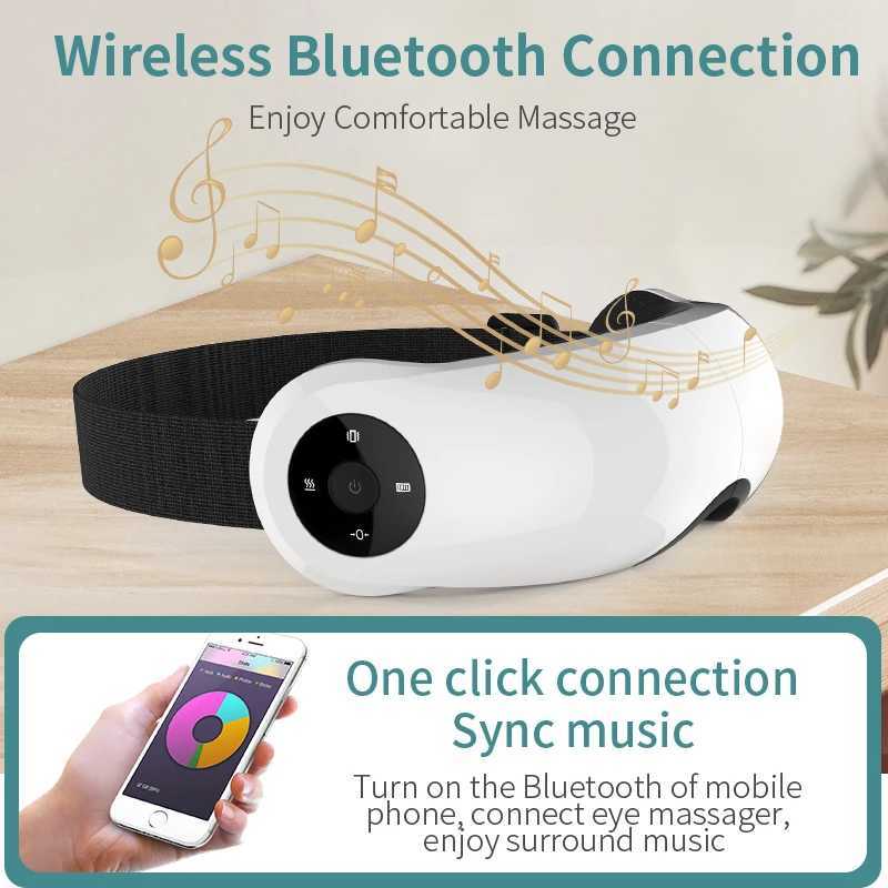 Intelligent air bag vibration eye massager heating Bluetooth music eye care instrument thermal compression relieves fatigue and dark cycles W241213