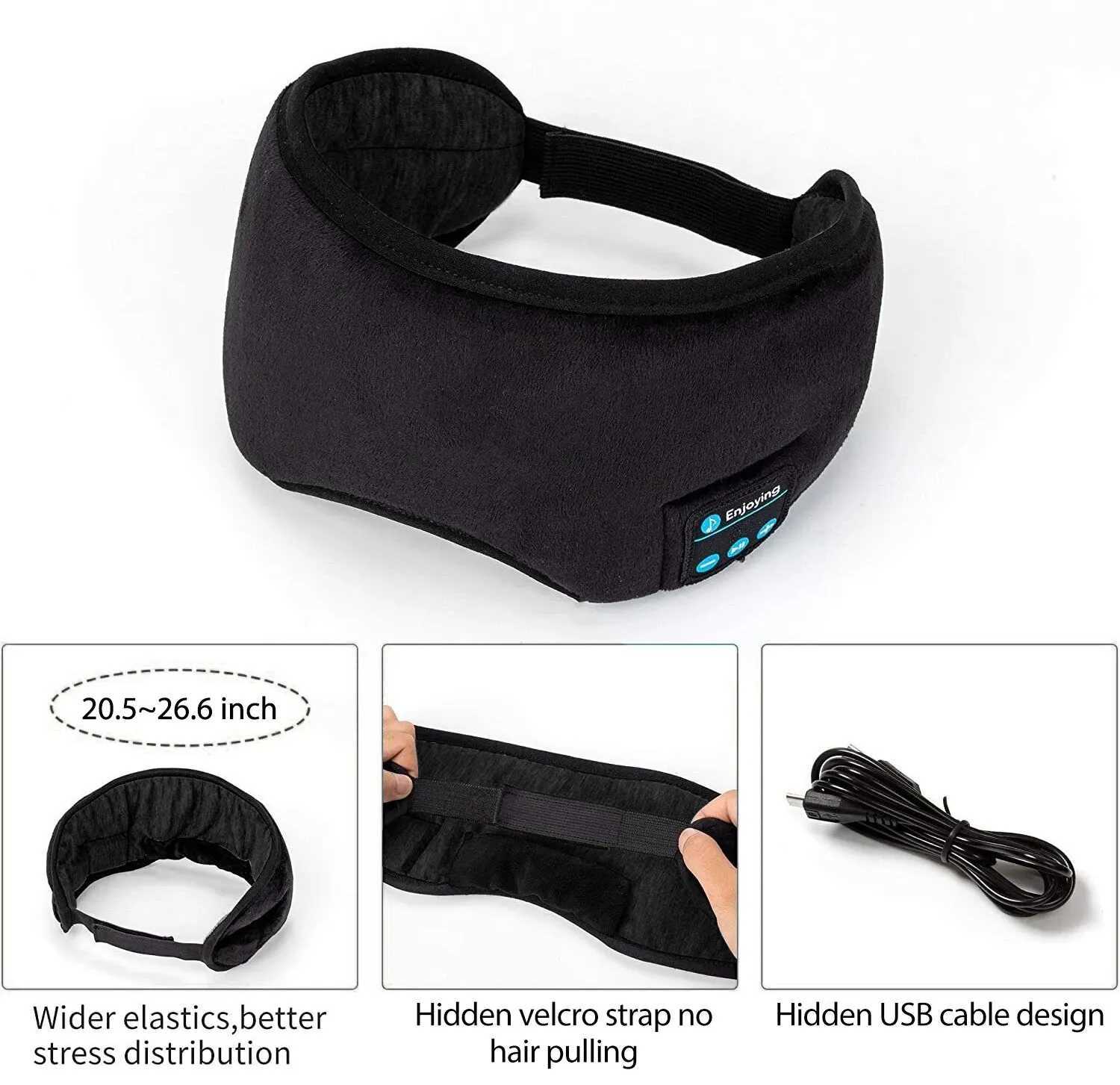 Sleep earphones with built-in high-definition comfortable wireless speakers Bluetooth 3D eye mask music playback sleep earphones W241213