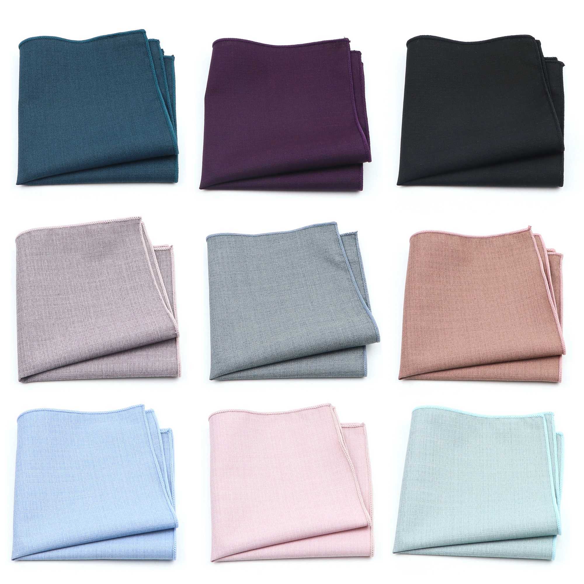 New Fashion Bamboo Fiber Mens Handle Green Navy Blue Colorful Pocket Square 22 * 22cm Chest Hanji Set Mens Business Wedding W241213