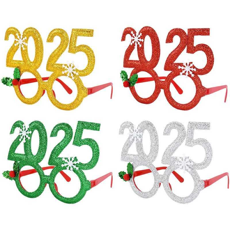 Sunglasses 2025 Christmas Glasses New Year Party Photo Props Xmas Decorations Kids Adult Eyeglasses Photobooth Gifts Supplies Kids Favors H241213
