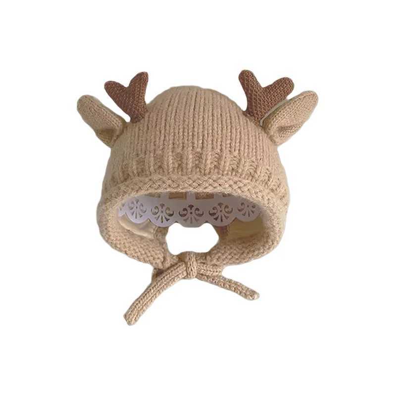 Cute Kids Winter Hat Knitted Infant Bonnet Baby Beanie Bear Lamb Wool Kids Baseball Cap for Girls Boys Child Accessories 6-36MXJ241213