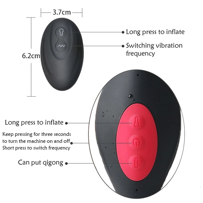Wireless Remote Control Male Prostate Massage Vibrator Inflatable Anal Plug Expansion Vibrating Sex Toys For Men Woman 241213