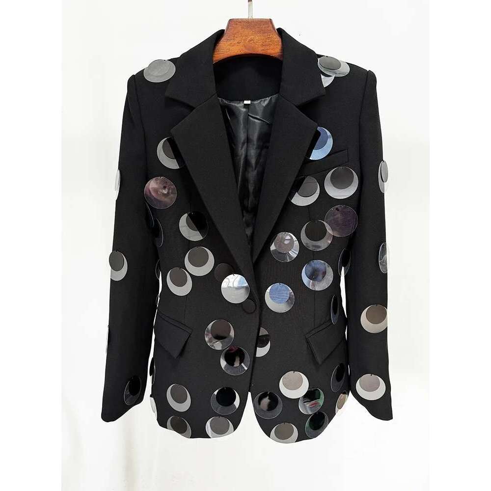 Ladies' Suit HIGH Quality Newest Designer Jacket Women's Single Button Sequined Blazer