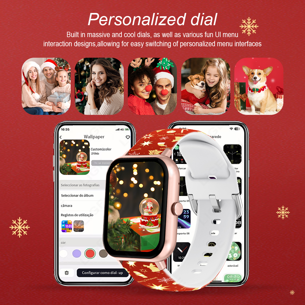 Christmas smartwatch 1.83-inch large screen multifunctional alarm clock message push voice assistant weather forecast sports watch