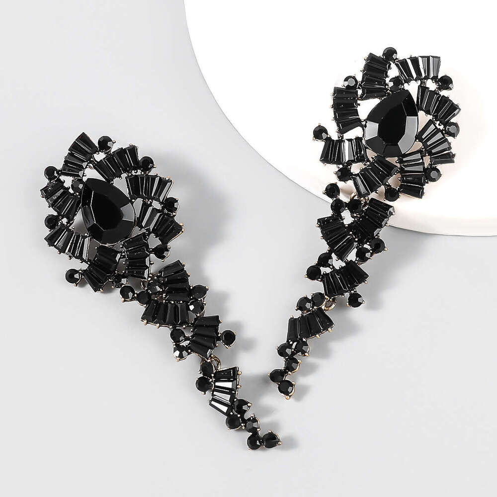 Fashion alloy dia inlaid acrylic ral long for women's party earrings