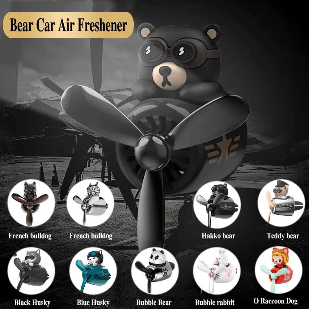 72 KM Teddy Bear Car Air ener Bear Pilot Auto Interior Accessories Air Outlet Propeller Fragrance Bulldog Perfume DiffuserXJ241213