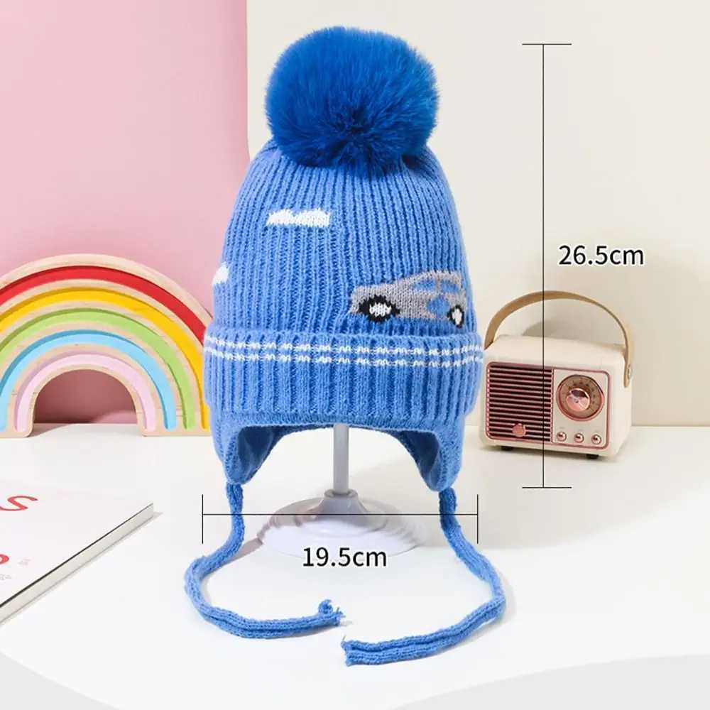 Dinosaur Boys Girls Ear Protection Hat Winter Children Knitted Hats Warm Baby Thicken Beanies Cap Kids AccessoriesXJ241213