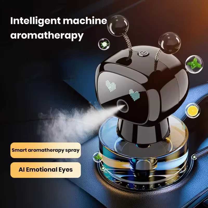 Smart Car Air ener AI Rechargeable Car Aroma Diffuser Smart eyes 4 Levels of Adjustable Intelligent Car Diffuser GiftXJ241213
