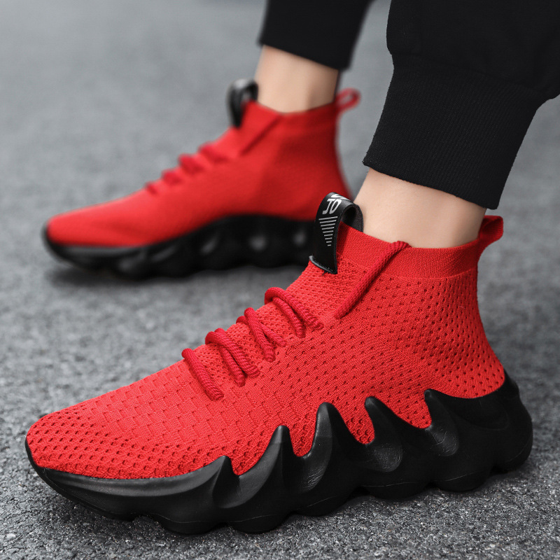 Free Shipping Running Shoes Trendy Sneaker Thick Sole Breathable Lightweight Mesh Wear-resistant Mens Sports Shoes