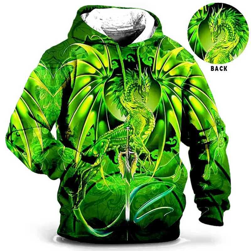 Mens Hoodie for Men Clothing 3D Printed sweatshirts outdoors Dragon Fashion Daily Autumn Long Sleeve Hoodies W241213