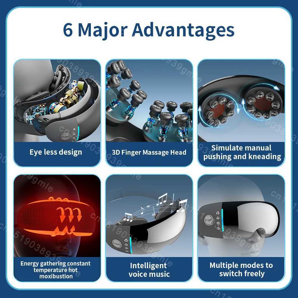Electric Eye Massager Hot Compress Vibration Eye Massage Acupressure Kneading Eye Protection Device Fatigue Relief Dark Circle W241213