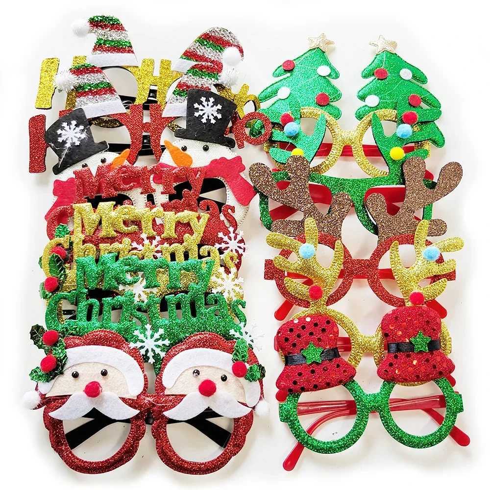Sunglasses Christmas Glasses Santa Claus Xmas Tree Snowman Plastic Kid Gift Party Supplies Photo Props Decoration H241213