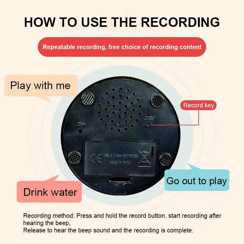 Funny Dog Voice Recording Button Pet Toys Recordable Training Talking Buzzer Pet Starters for Communication Dog Speaking Buttons X241213