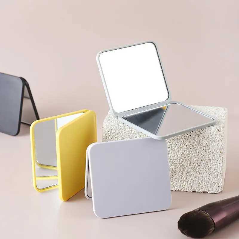2-face Makeup Mirror Square Portable Cute Girls Gift Hand Mini Mirror Pocket Double-sided Makeup Mirror Compact Multiple ColorsXJ241213