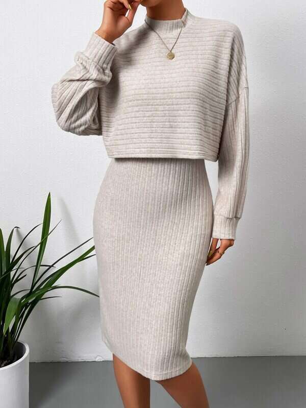 European and American fashion suit for women, 2023 autumn new item, pit stripe long sleeved top, camisole skirt