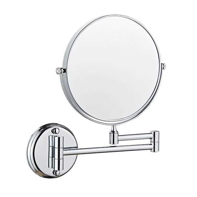 Bathroom Cosmetic Mirror 6 inch Wall Mounted Cosmetic Mirror Retractable Round Cosmetic Mirror Double Sided Mirror BathroomXJ241213