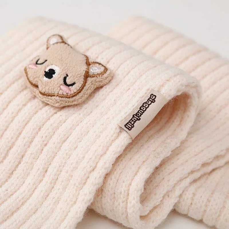 Winter Children Scarf Beanie Set 1-6year Baby Thick Woolen Knitted Hat Cute Kids Ear Protection Cap Toddler NeckerchiefsXJ241213