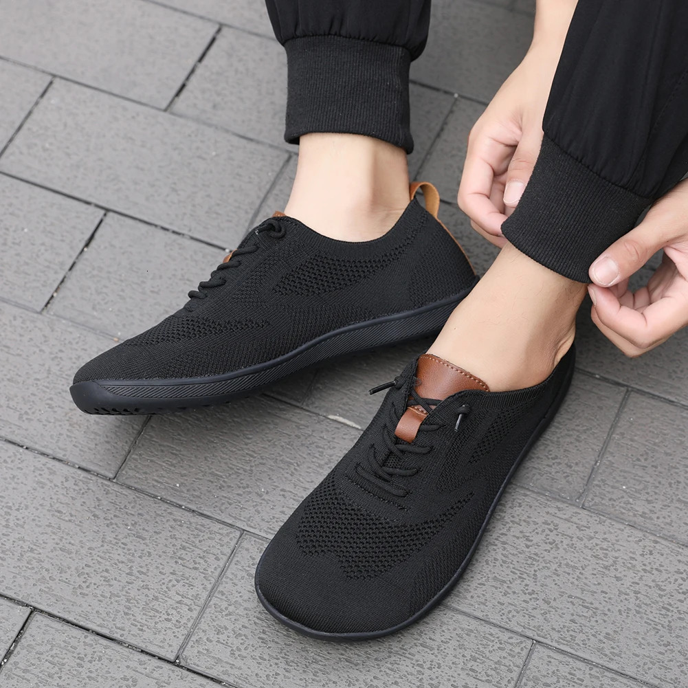 Wide toe shoes minimalist barefoot shoes unisex mesh breathable casual mens shoes comfortable outdoor walking sports shoes 241213