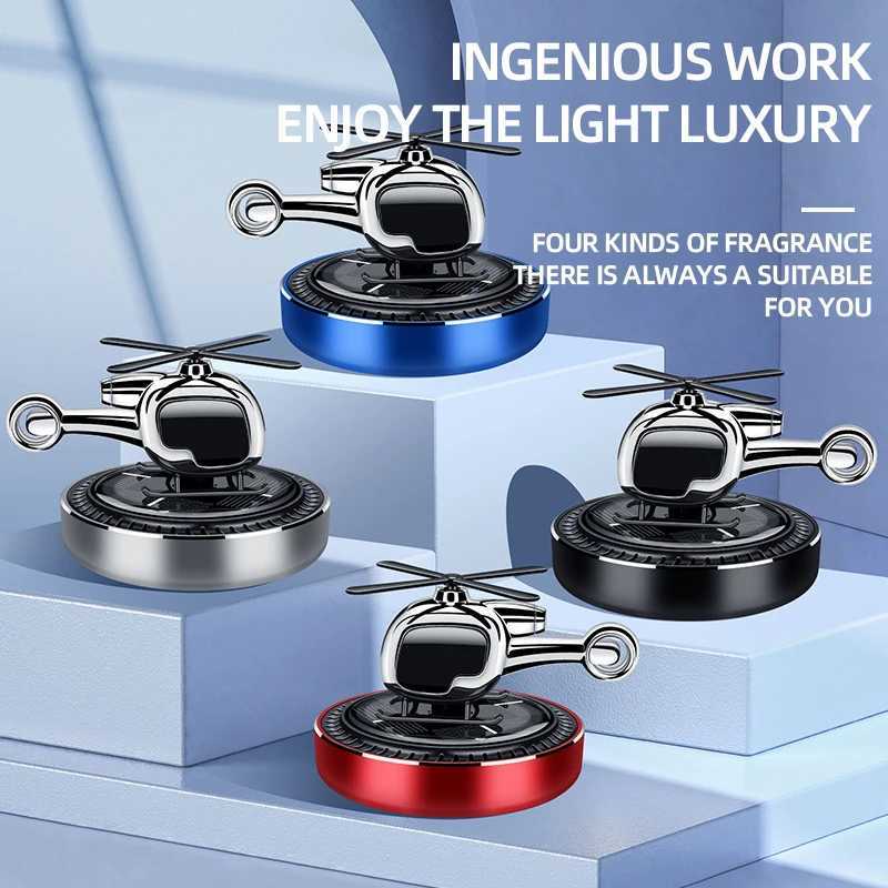 Solar Car Aroma Air ener Aircraft Perfume Diffuser Ornament Solar Automatic Rotating Heliter Fragrance 4 ColorXJ241213