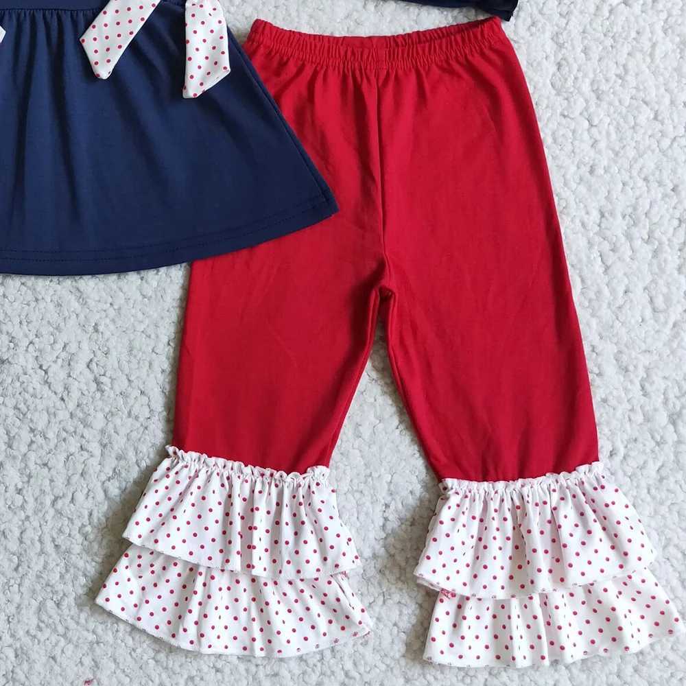 Wholesale baby girl clothing sets Christmas fashion childrens designer clothing Santa Claus embroidery boutique childrens girl clothing W241213