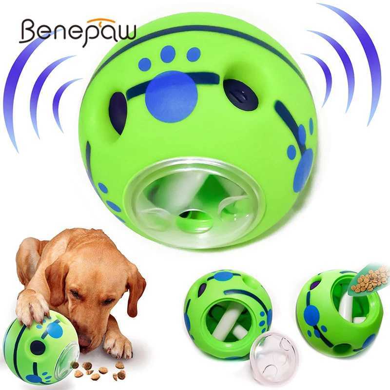 Benepaw Interactive Dog Toy Food Delivery Treatment Pet Giggle Ball Safety Dog Squeezing Puppy Puzzle Toy X241213