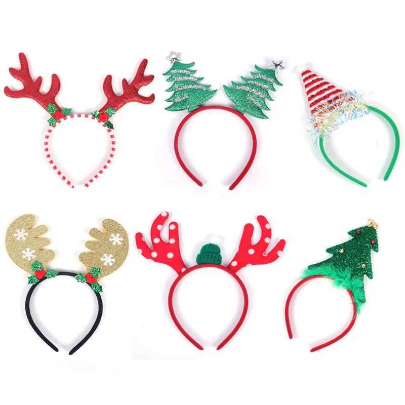 Sunglasses Christmas Headbands cute Reindeer Antlers Xmas Tree Glasses Frame for Kids Adults Gift Noel Navidad new year Photo Booth props H241213