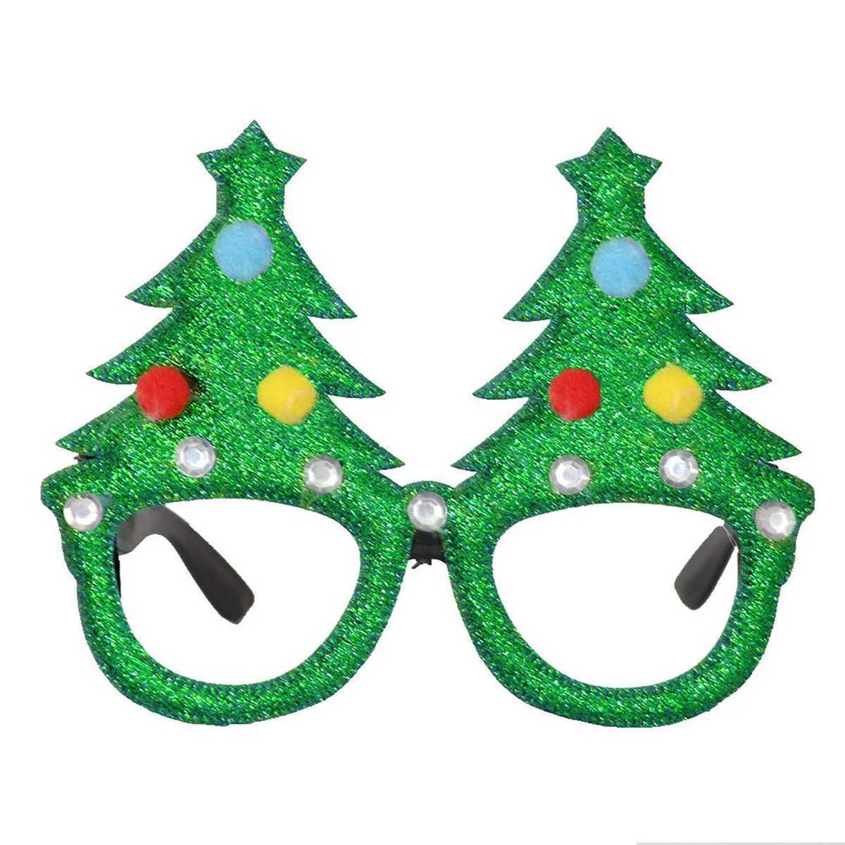 Sunglasses 6pcs Santa Claus Xmas Tree Elk Paper Glasses Frame Christmas Glasses Photo Prop Christmas decorations new year Navidad kids gift H241213
