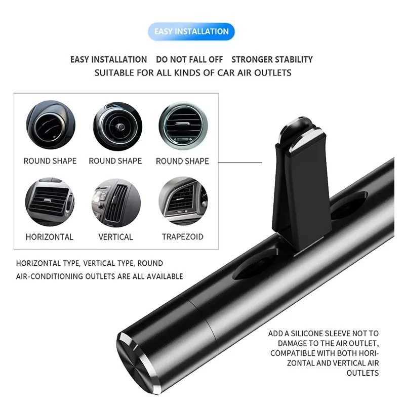 Car Fragrance Vent Clip Cylindrical Essential Oil Car Diffuser Vent Clip with Refill Sticks for Auto Office Kitchen CustomXJ241213