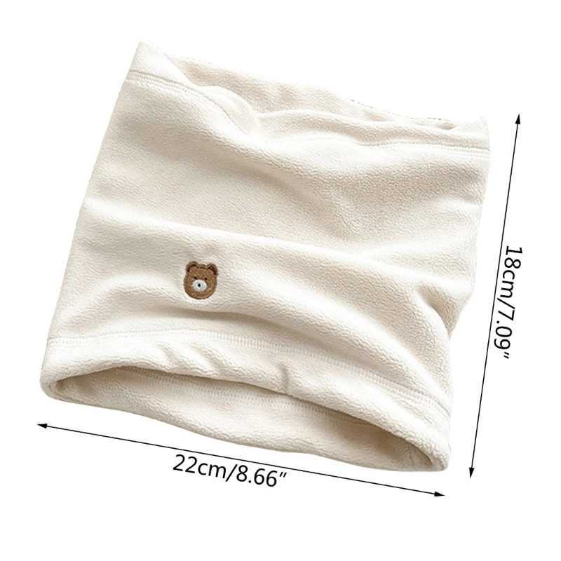 Scarves Wraps Soft Warm Neck Warmer with Bear Pattern Fleece Scarf Stylish Fleece Neck Scarf Winter Essential Accessory for Infants H241213