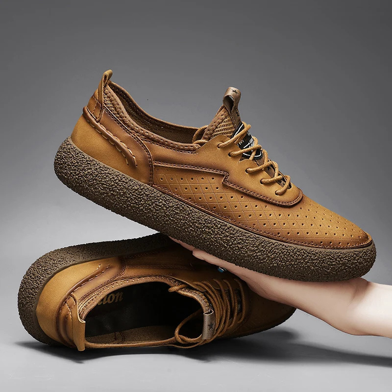 Mens sports shoes comfortable classic outdoor leisure skateboarding shoes mens fashionable non slip genuine leather skateboarding shoes 241213