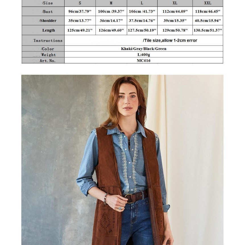 Women's Vests Western Fringed Vest Open Front Fringed Vest Cardigan Women's Fringe Tassel Vest with Patch Pockets Loose for Cowboy