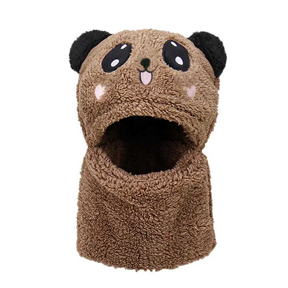Fashionable Autumn and Winter Cute Childrens Scarf Hat Two Piece Set Double Layer Wool Warm Boys and Girls HatXJ241213