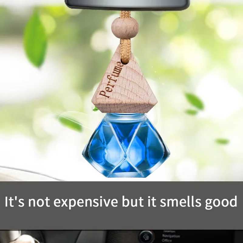 Auto Aroma Fragrance Pendent Bottle Perfume Diffuser Automotive Decoration Car Hanging Glass Bottle Empty PerfumeXJ241213