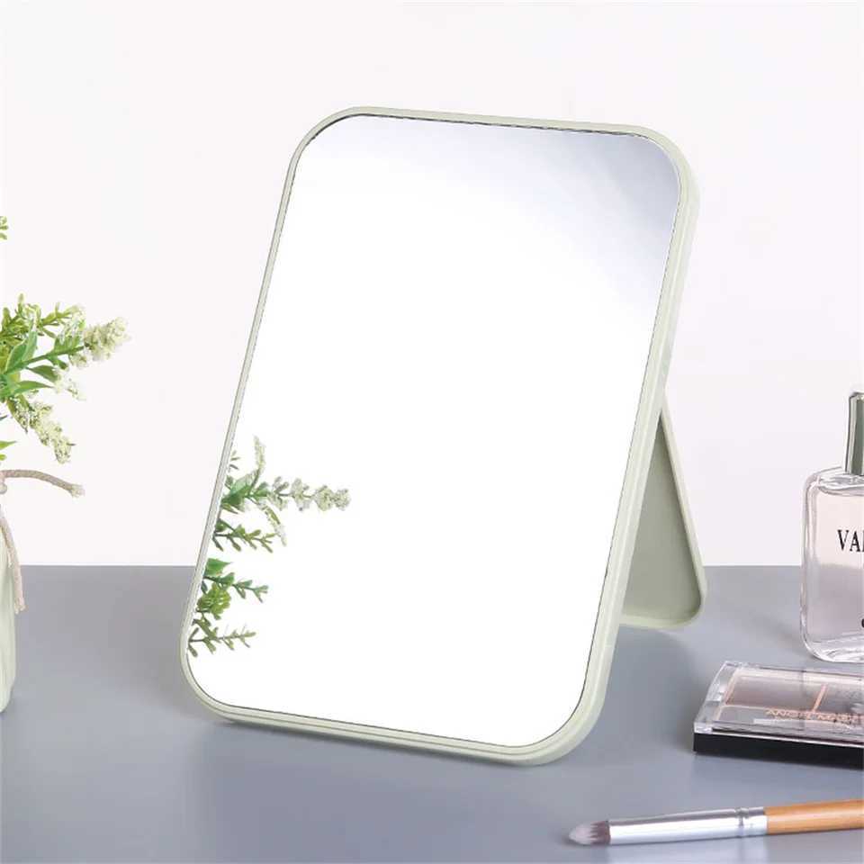 Desktop Makeup Mirror Portable Princess Mirror Square Makeup Mirror Small Mirror With Stand Student Dormitory Dressing MirrorXJ241213