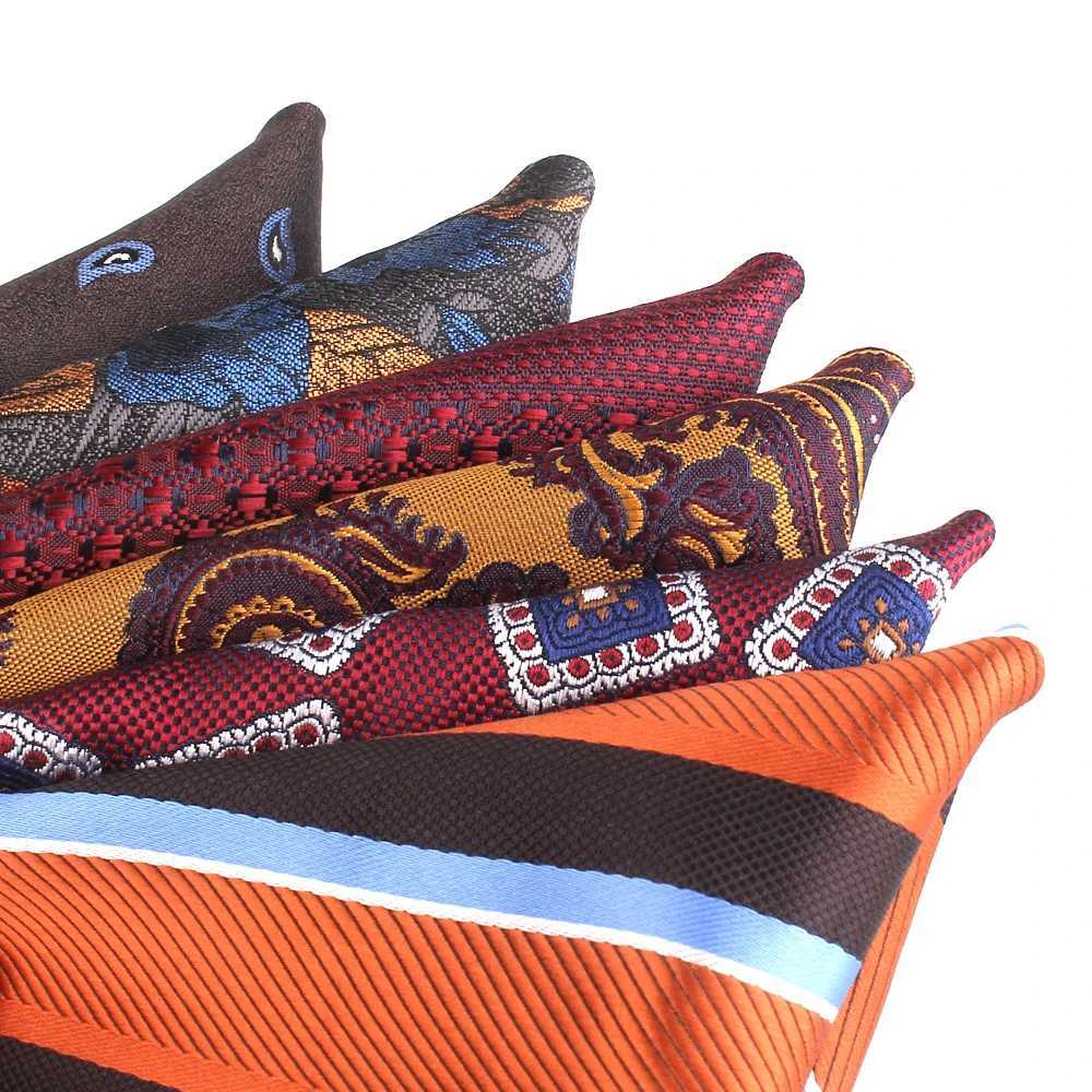 New Floral Pocket Square For Men Paisley Chest Towel Wedding scarf Gentlemen Hankies Mens Handkerchief Jacquard Pocket Towel W241213