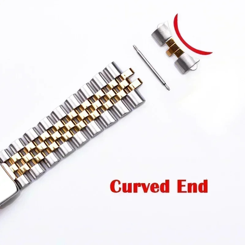y Curved End Watch Band for Rolex DATEJUST Jubilee Stainless Steel Bracelet Accessories 18mm 19mm 20mm 21mm Metal Belt 241213 - view 5