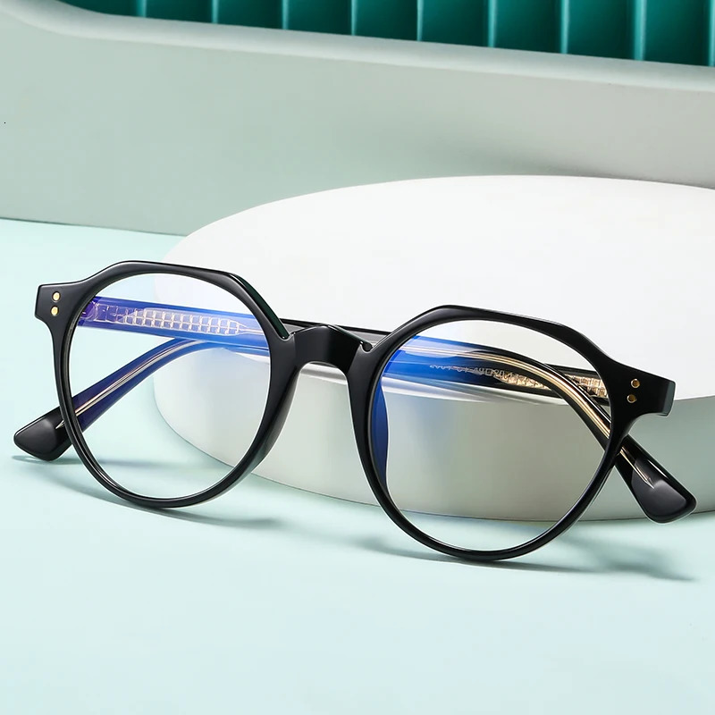Trending Blue Light Blocking Mens Retro Glasses TR90 Anti Radiation Eyeglasses Women Round Transparent Fashion Eyewear 241213