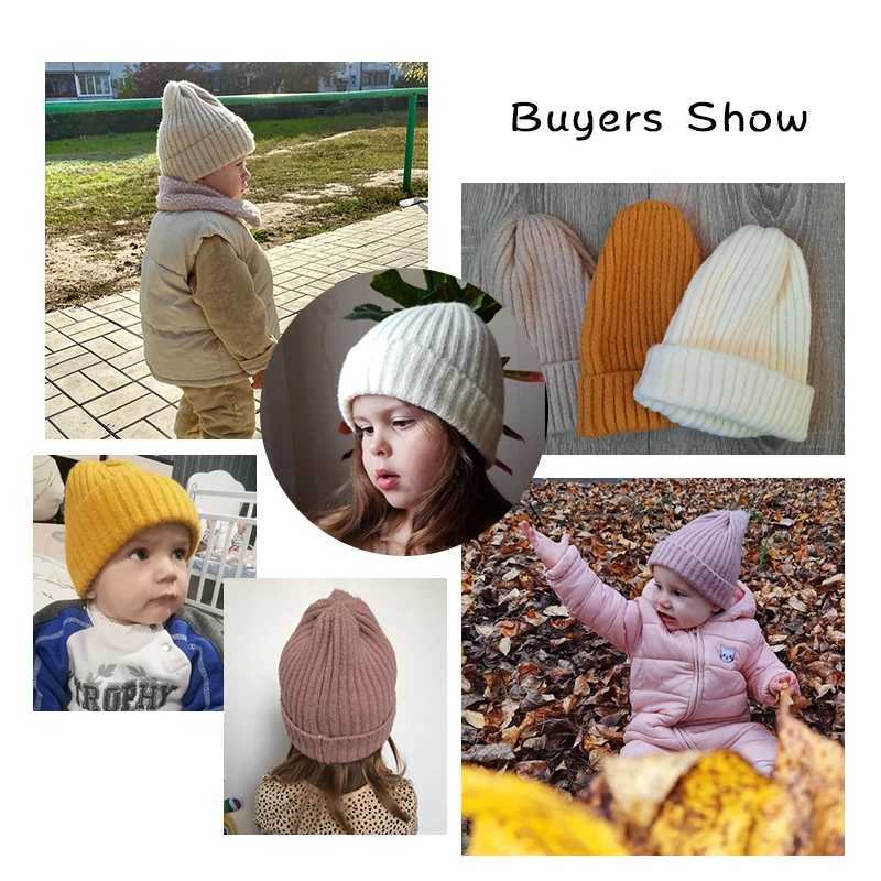 Autumn Winter Crochet Baby Hat Girls Boy Cap Kids Beanie Infant Hat New Knitted Children Baby Cap Child Caps Bonnet Warmer StuffXJ241213