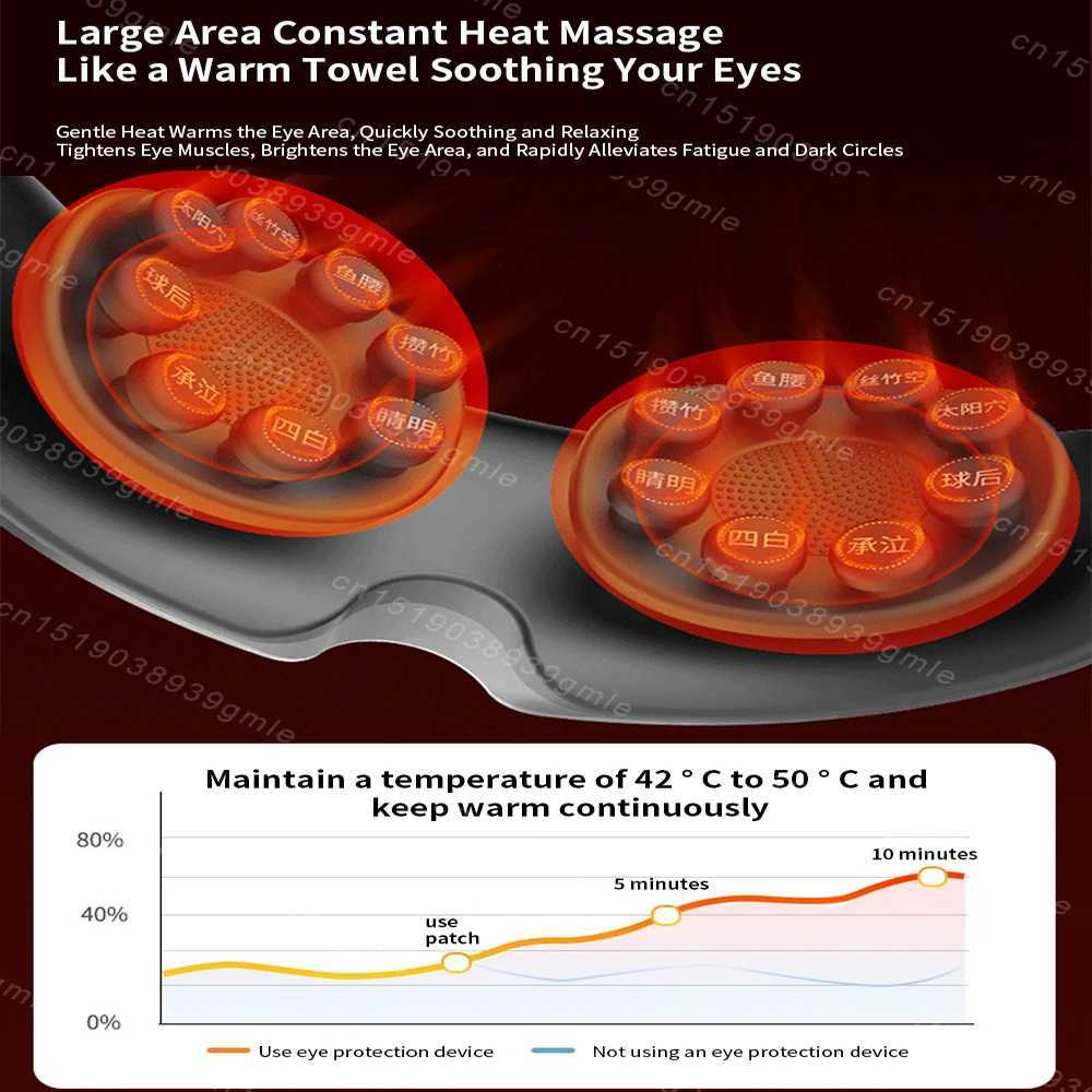 Electric Eye Massager Hot Compress Vibration Eye Massage Acupressure Kneading Eye Protection Device Fatigue Relief Dark Circle W241213