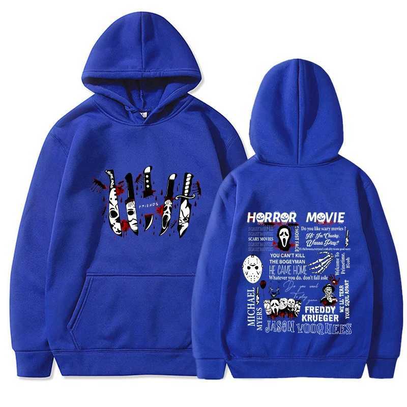 Friends Knife Horror Movie Halloween Hoodies Men Fashion Long Sleeve Sweatshirts Women Cool Casual Harajuku Streetwear Pullovers W241213