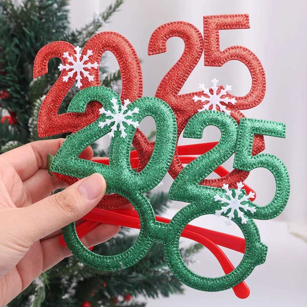 Sunglasses 1/6pcs 2025 New Year Glasses Christmas Ornaments Happy Party Photo Prop Kids Navidad Gifts Xmas Eve Decorations H241213