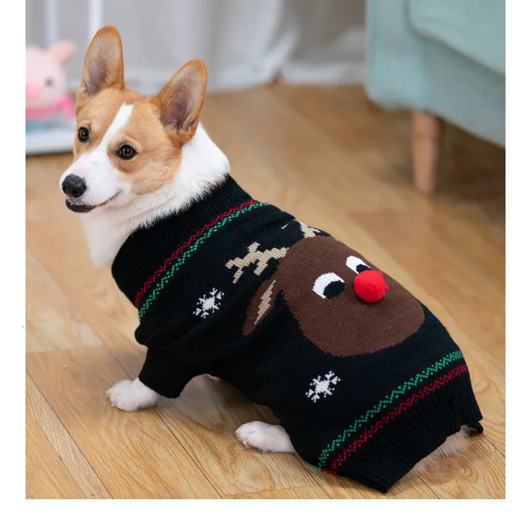 Christmas Outfit Knit Dog Winter Sweater Apparel Cat Puppy Clothing Xmas Pet Costume Coat Corgi Clothes HF66